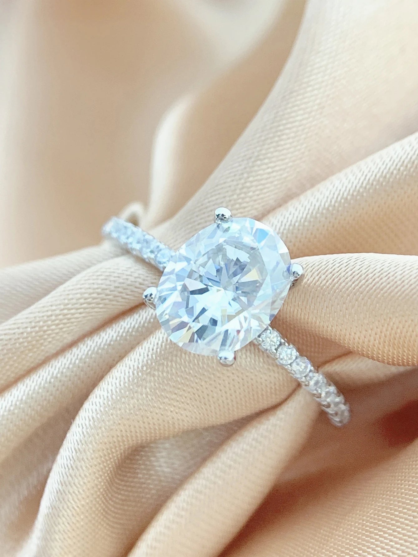 Moissanite Oval Ring
