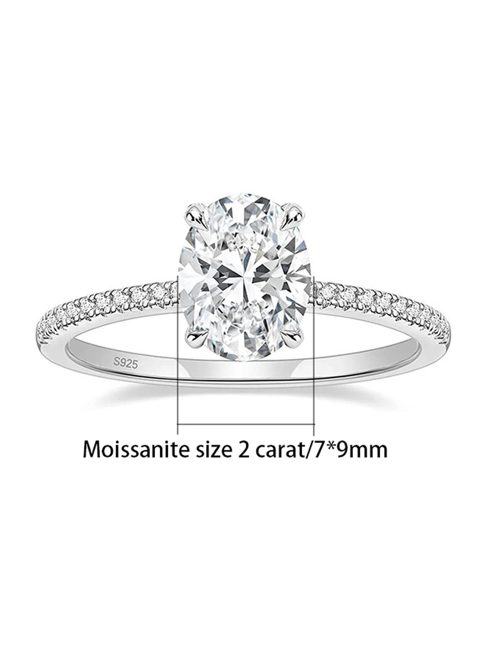 Moissanite Oval Ring