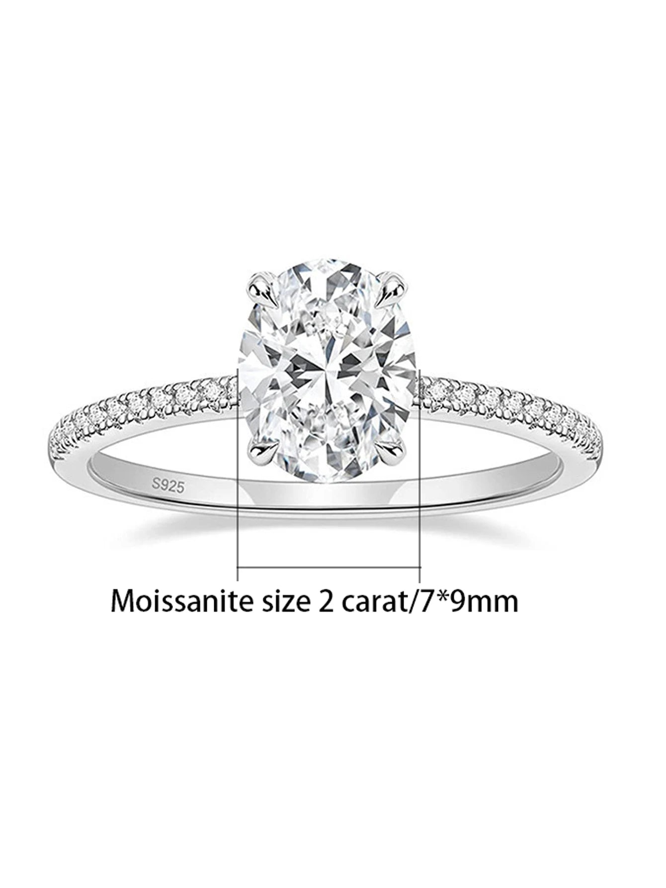 Moissanite Oval Ring